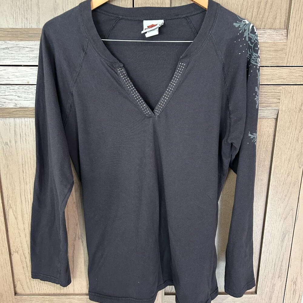 Genuine Harley Davidson Long Sleeve Cotton V-Neck Pull-Over Size XL